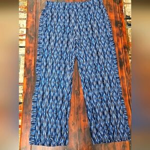 Liverpool Women's Wideleg Abstract Striped Pants Sz XL